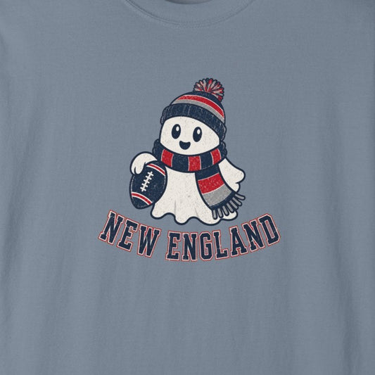 New England Football Ghost Shirt - Cute Halloween Football Tee