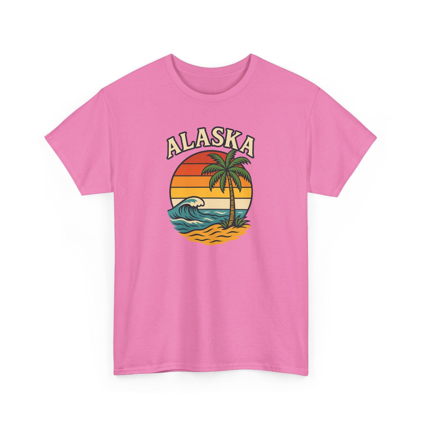 Alaska Retro Sunset Tee — Vintage Beach Palm Graphic T-Shirt