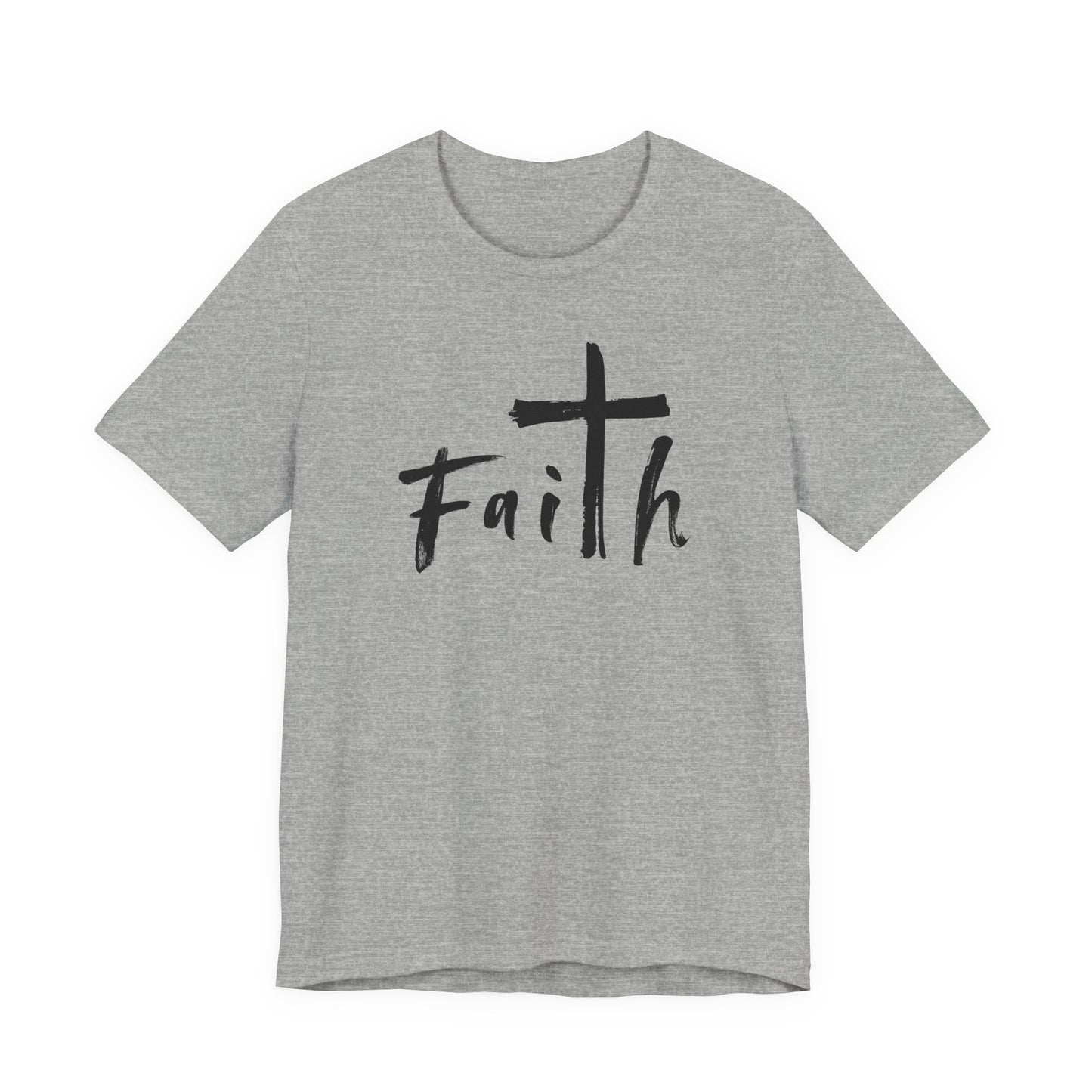 Faith Cross T‑Shirt — Brushstroke Christian Faith Tee