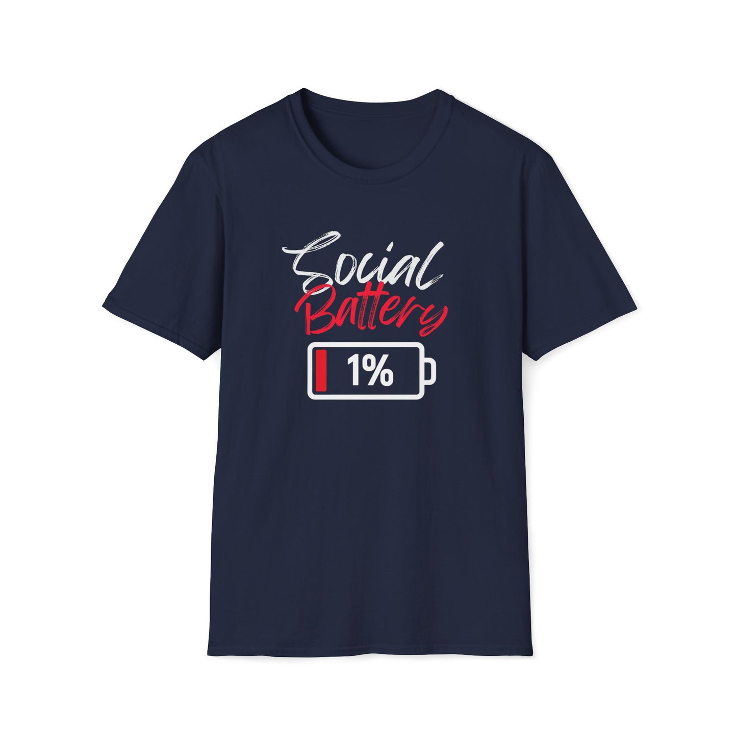 Social Battery 1% T-Shirt — Introvert Funny Graphic Tee