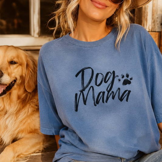 Dog Mama T-Shirt | Comfort Colors Garment-Dyed Cotton Tee
