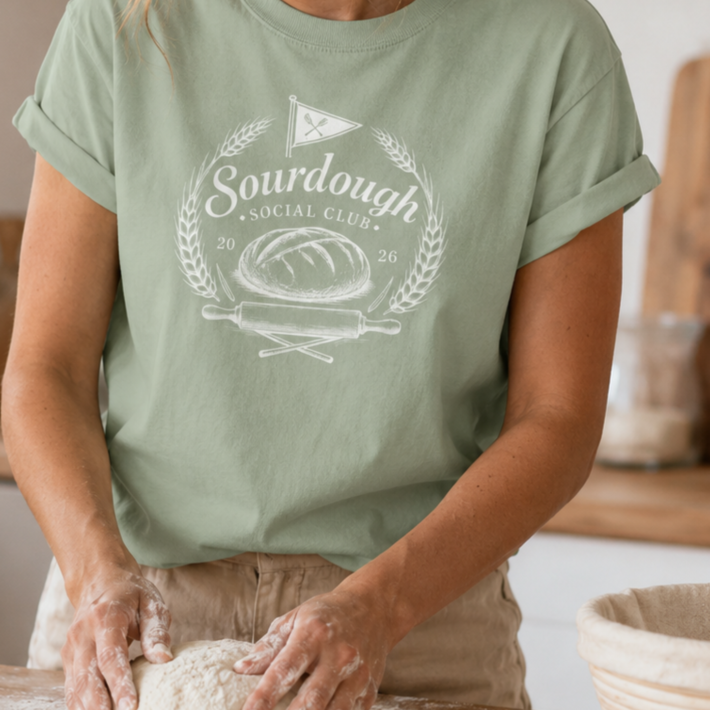 Sourdough Social Club T-shirt | Bread Baking Club Tee | Comfort Colors Cotton Shirt