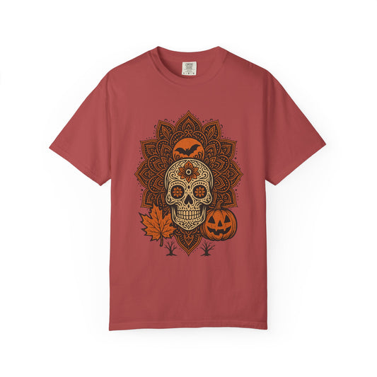 Sugar Skull Mandalas Shirt : Skull Halloween Tee Comfort Colors