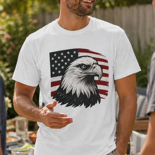 American Flag Bald Eagle T‑Shirt