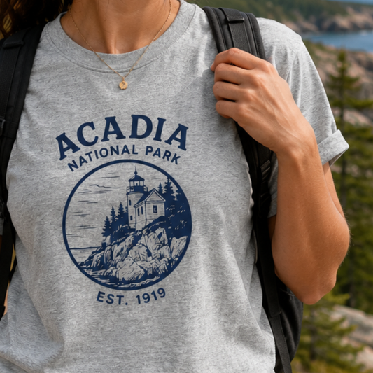 Acadia National Park T-Shirt — Vintage Lighthouse Est. 1919 Tee