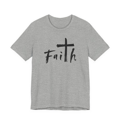Faith Cross T‑Shirt — Brushstroke Christian Faith Tee