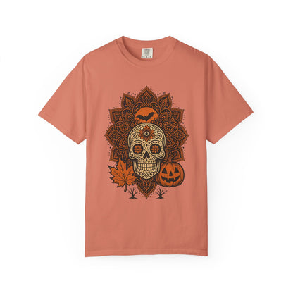 Sugar Skull Mandalas Shirt : Skull Halloween Tee Comfort Colors