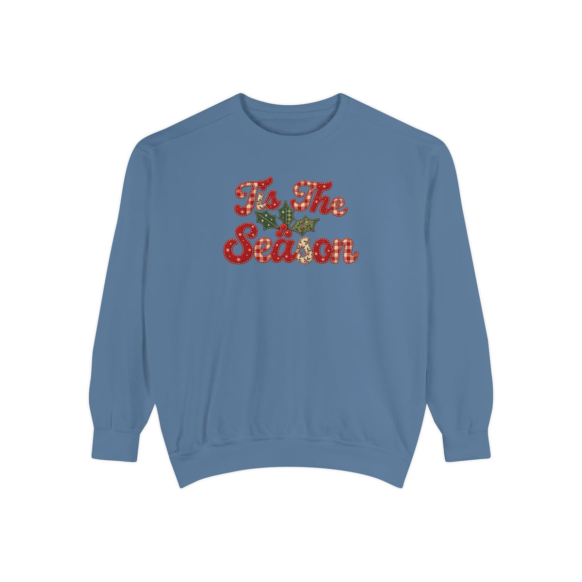 Tis The Season Faux Patchwork Christmas Sweatshirt | Vintage Holiday Pullover
