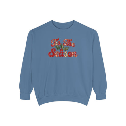Tis The Season Faux Patchwork Christmas Sweatshirt | Vintage Holiday Pullover