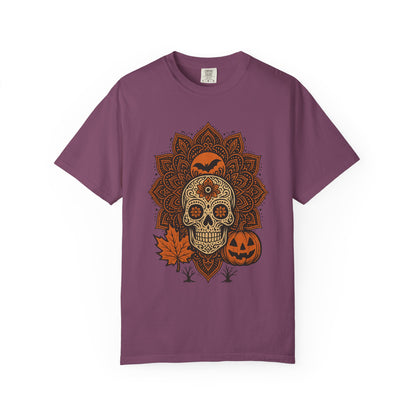 Sugar Skull Mandalas Shirt : Skull Halloween Tee Comfort Colors