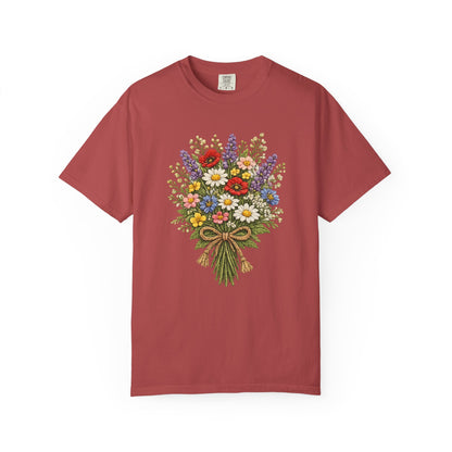 Wildflower Bouquet T-shirt | Crochet Style Floral Tee