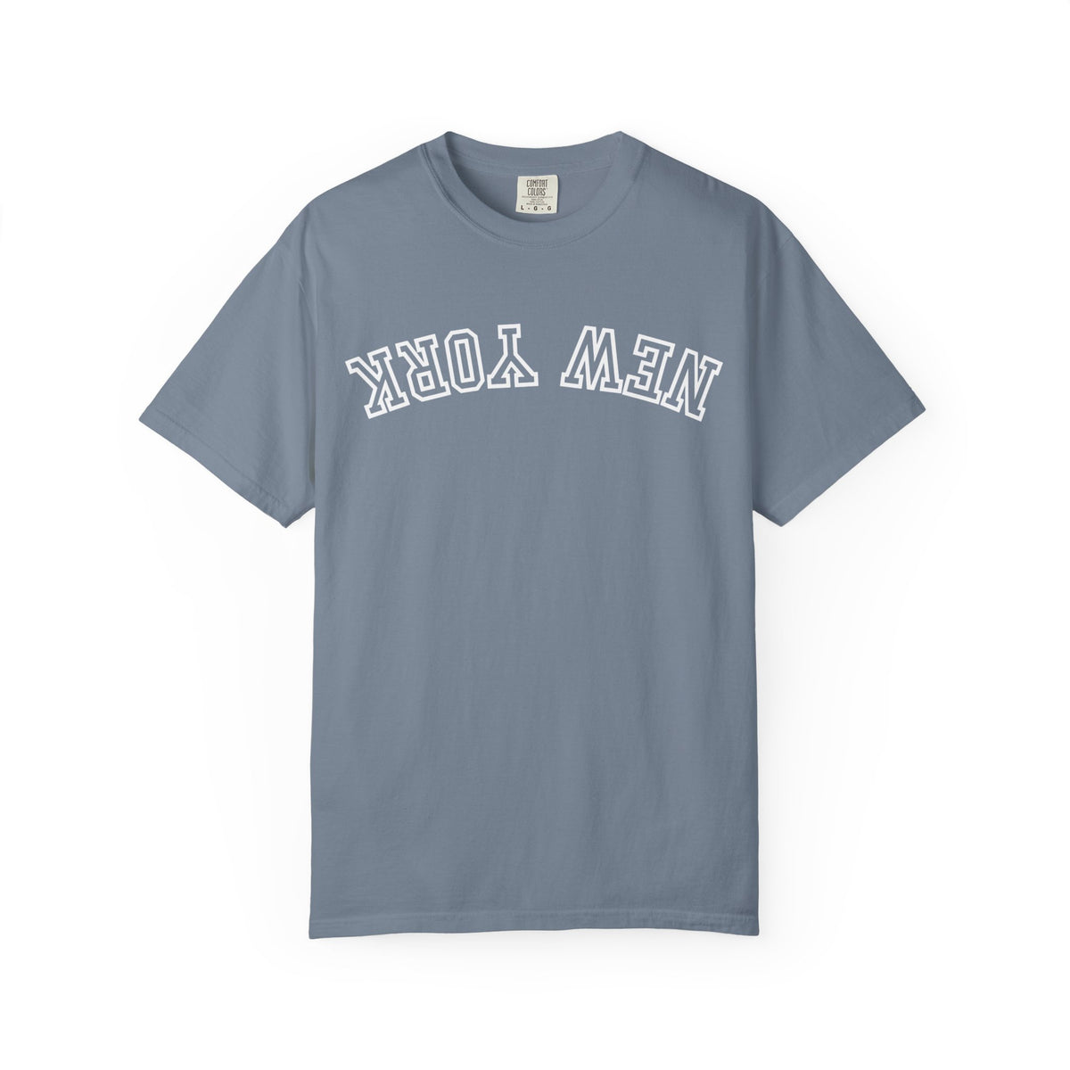 Comfort Colors shirt, upside down New York text 