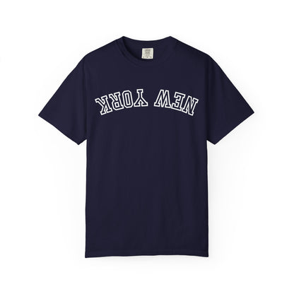 Comfort Colors shirt, upside down New York text 
