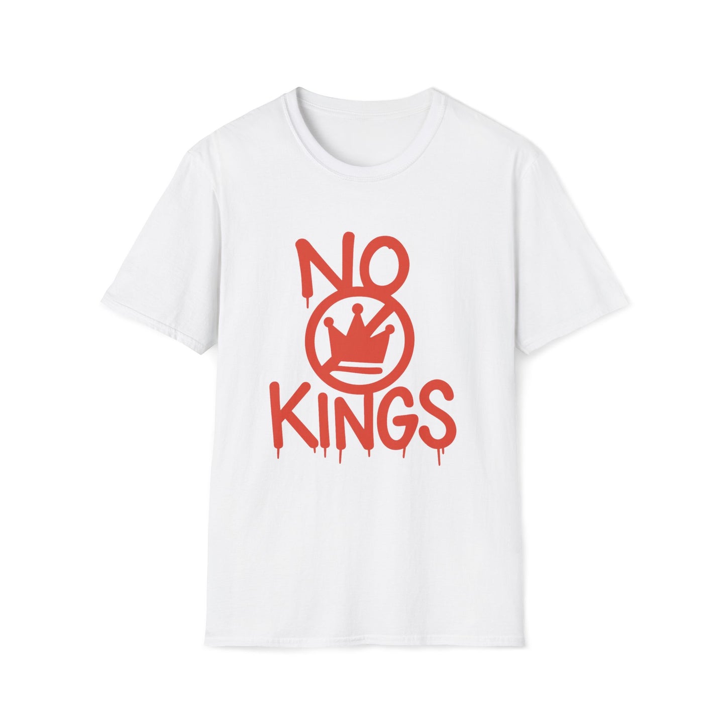 No Kings T-Shirt — Red Graffiti Crown Streetwear Tee