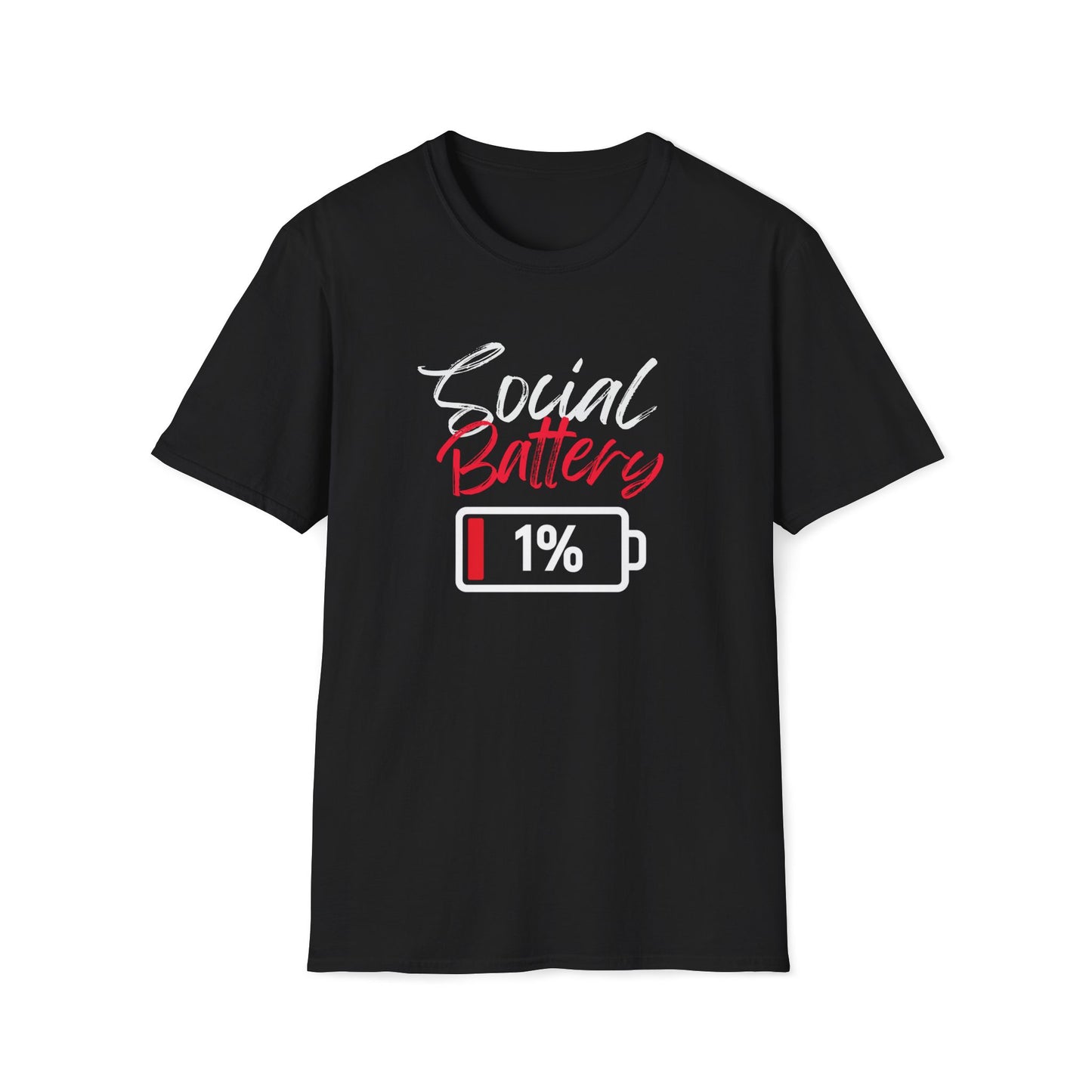 Social Battery 1% T-Shirt — Introvert Funny Graphic Tee