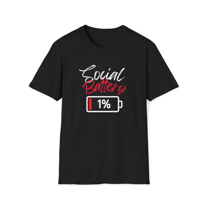 Social Battery 1% T-Shirt — Introvert Funny Graphic Tee
