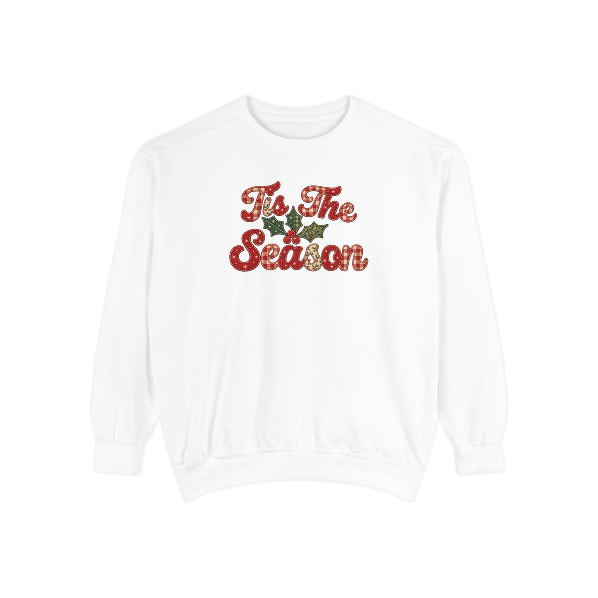 Tis The Season Faux Patchwork Christmas Sweatshirt | Vintage Holiday Pullover