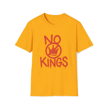 No Kings T-Shirt — Red Graffiti Crown Streetwear Tee