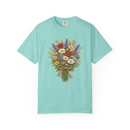 Wildflower Bouquet T-shirt | Crochet Style Floral Tee