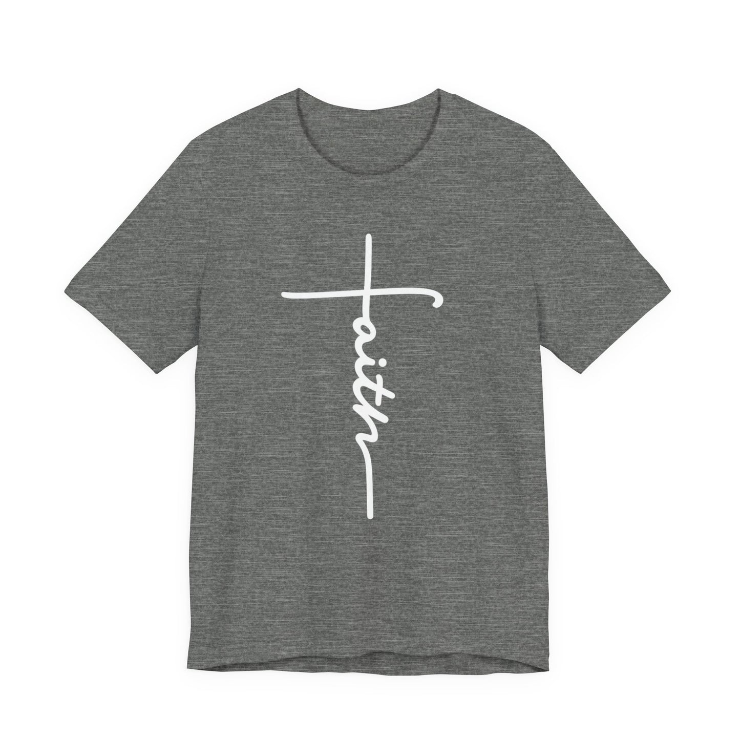 Faith Cross T-Shirt — Vertical Script Christian Tee
