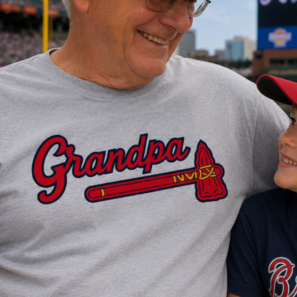 Atlanta Grandpa Baseball Team Tee | Vintage Script Grandfather T-Shirt