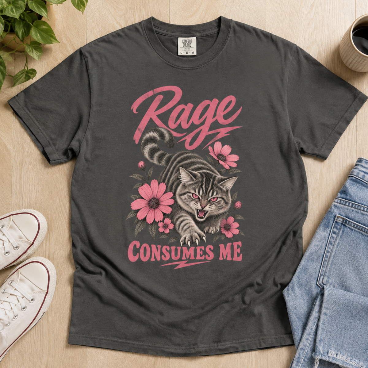 Rage Consumes Me T-Shirt Comfort Colors - Pepper
