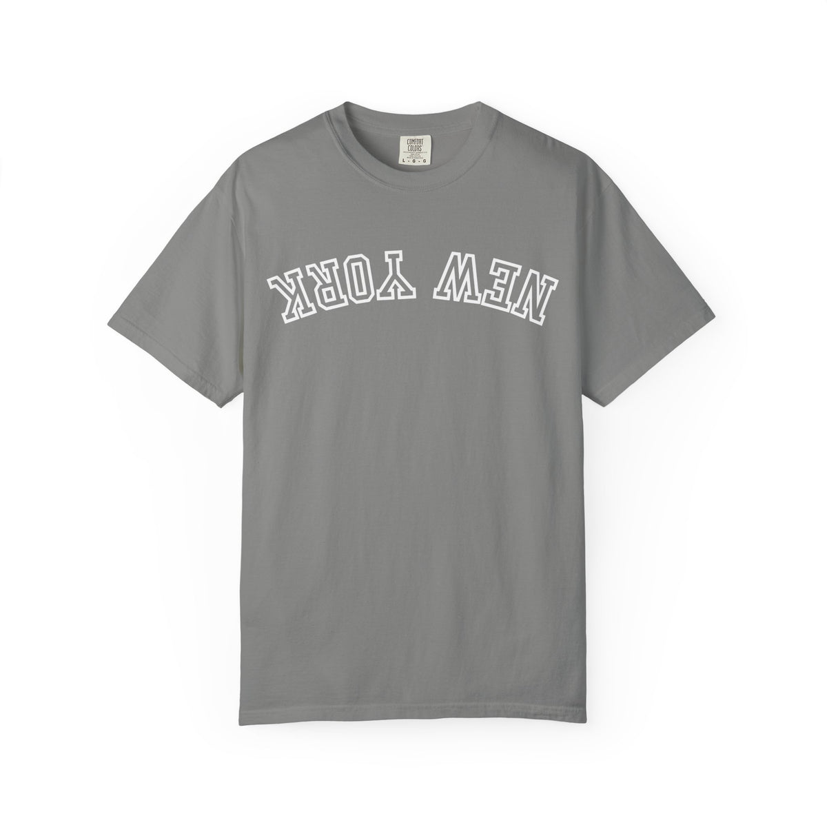Comfort Colors shirt, upside down New York text 
