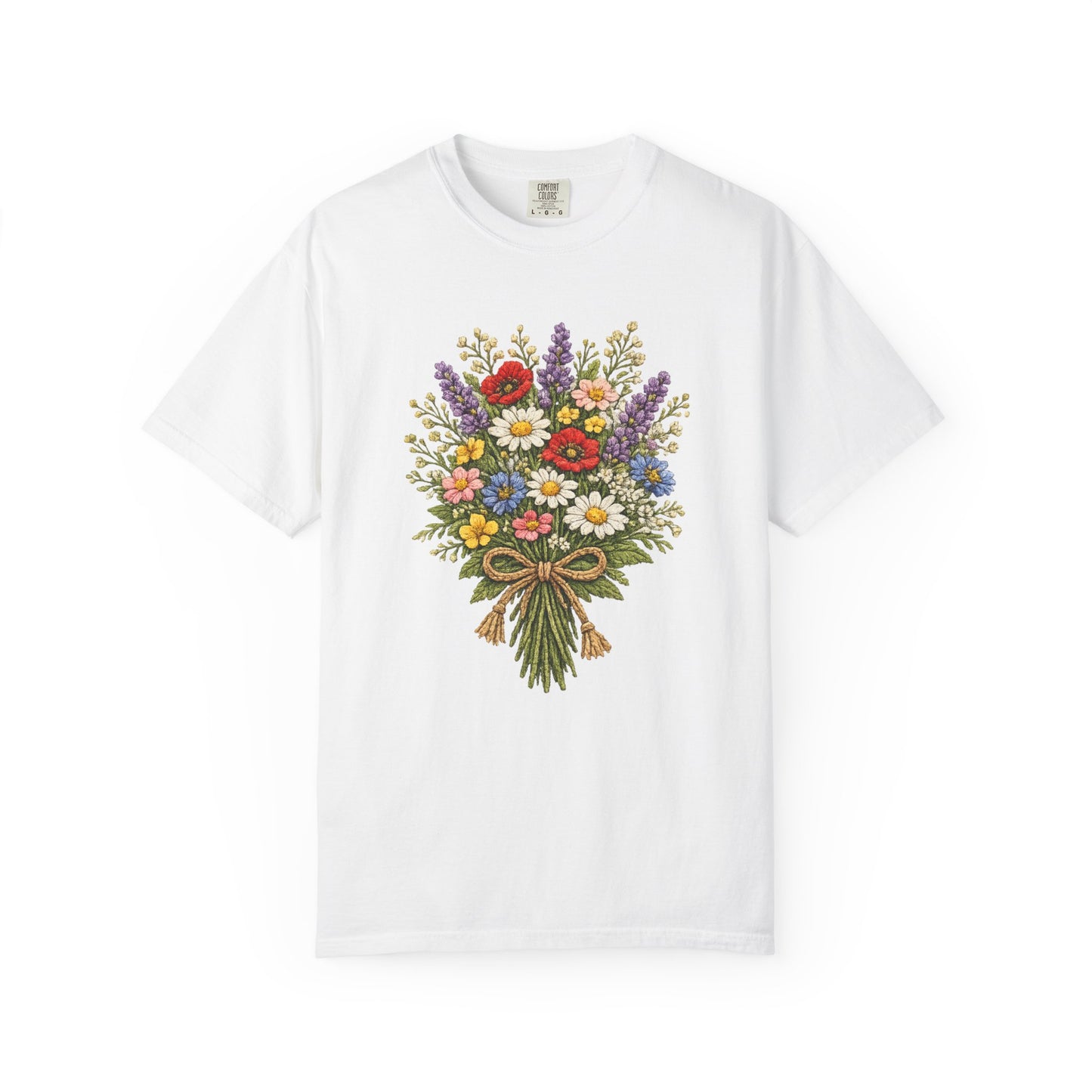 Wildflower Bouquet T-shirt | Crochet Style Floral Tee
