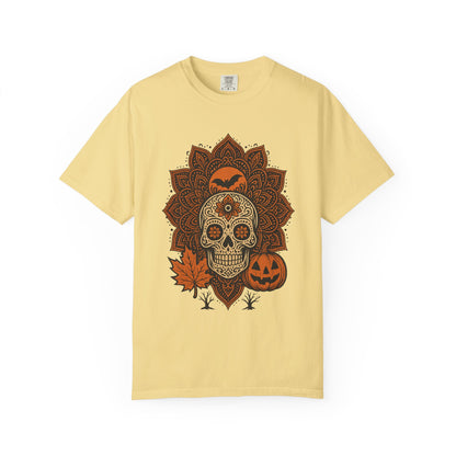 Sugar Skull Mandalas Shirt : Skull Halloween Tee Comfort Colors
