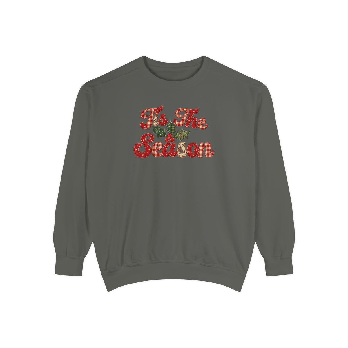 Tis The Season Faux Patchwork Christmas Sweatshirt | Vintage Holiday Pullover