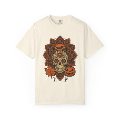 Sugar Skull Mandalas Shirt : Skull Halloween Tee Comfort Colors