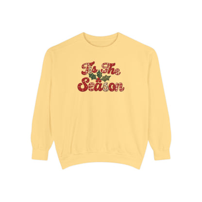 Tis The Season Faux Patchwork Christmas Sweatshirt | Vintage Holiday Pullover