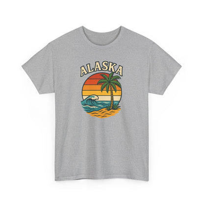 Alaska Retro Sunset Tee — Vintage Beach Palm Graphic T-Shirt