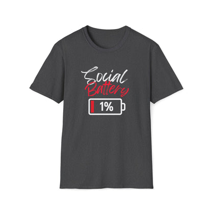 Social Battery 1% T-Shirt — Introvert Funny Graphic Tee