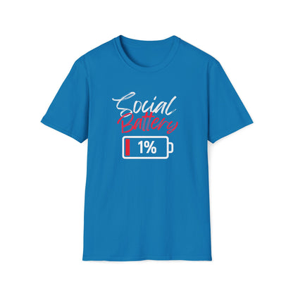 Social Battery 1% T-Shirt — Introvert Funny Graphic Tee