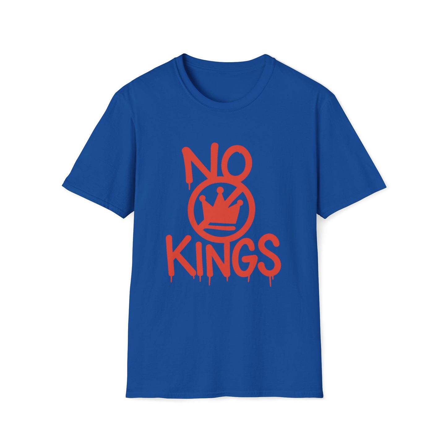 No Kings T-Shirt — Red Graffiti Crown Streetwear Tee
