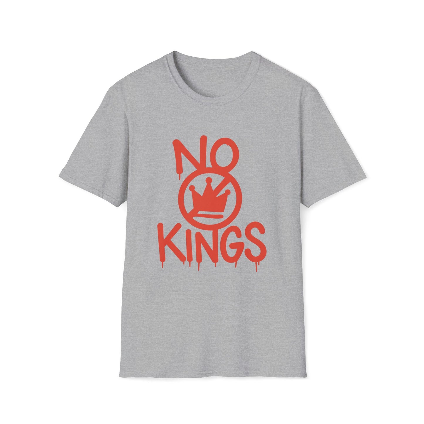 No Kings T-Shirt — Red Graffiti Crown Streetwear Tee