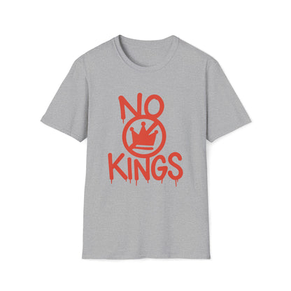 No Kings T-Shirt — Red Graffiti Crown Streetwear Tee