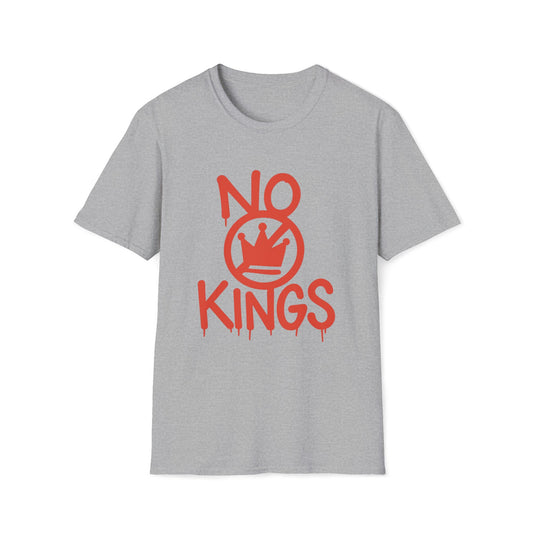 No Kings T-Shirt — Red Graffiti Crown Streetwear Tee