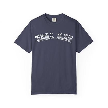 Comfort Colors shirt, upside down New York text 