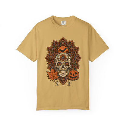 Sugar Skull Mandalas Shirt : Skull Halloween Tee Comfort Colors