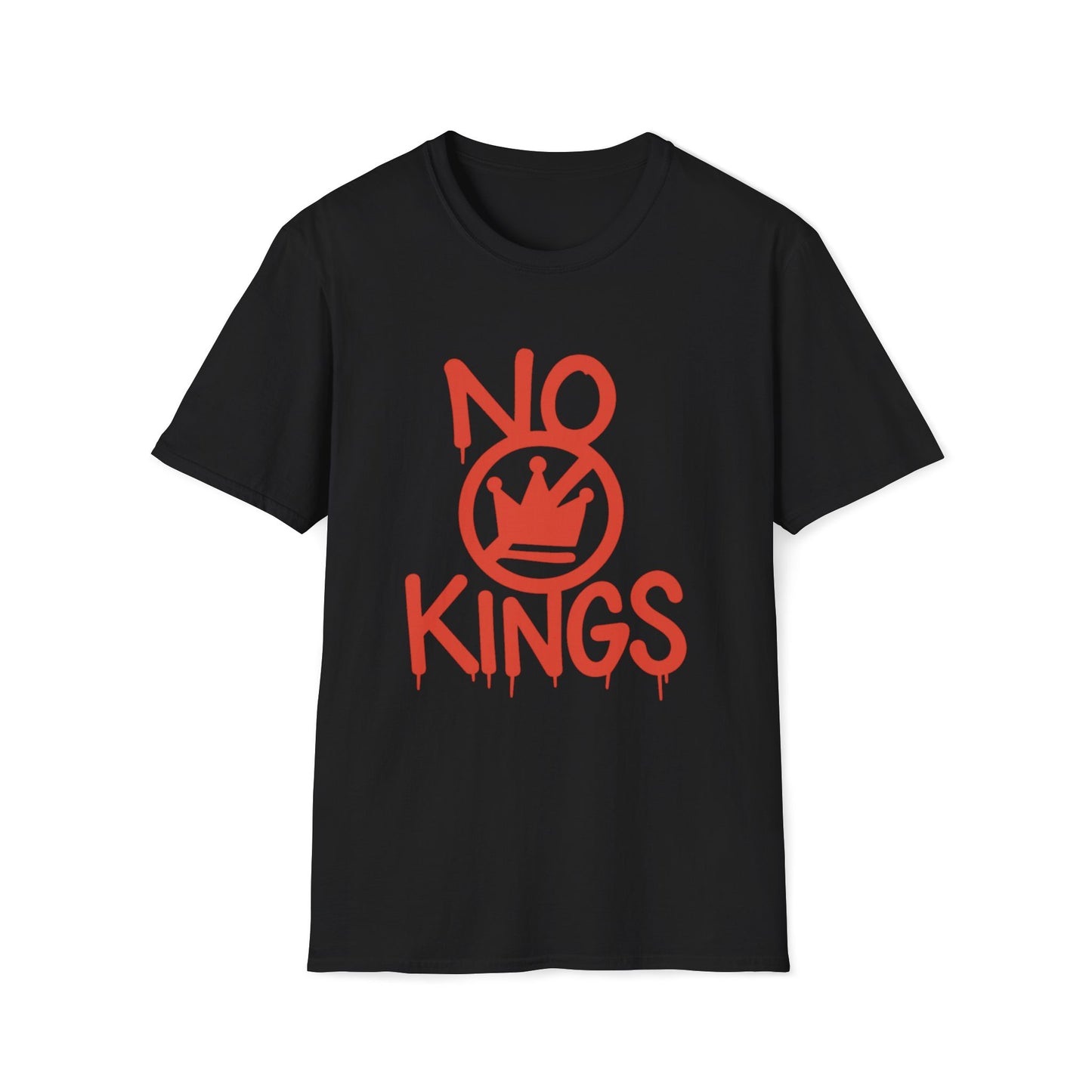 No Kings T-Shirt — Red Graffiti Crown Streetwear Tee