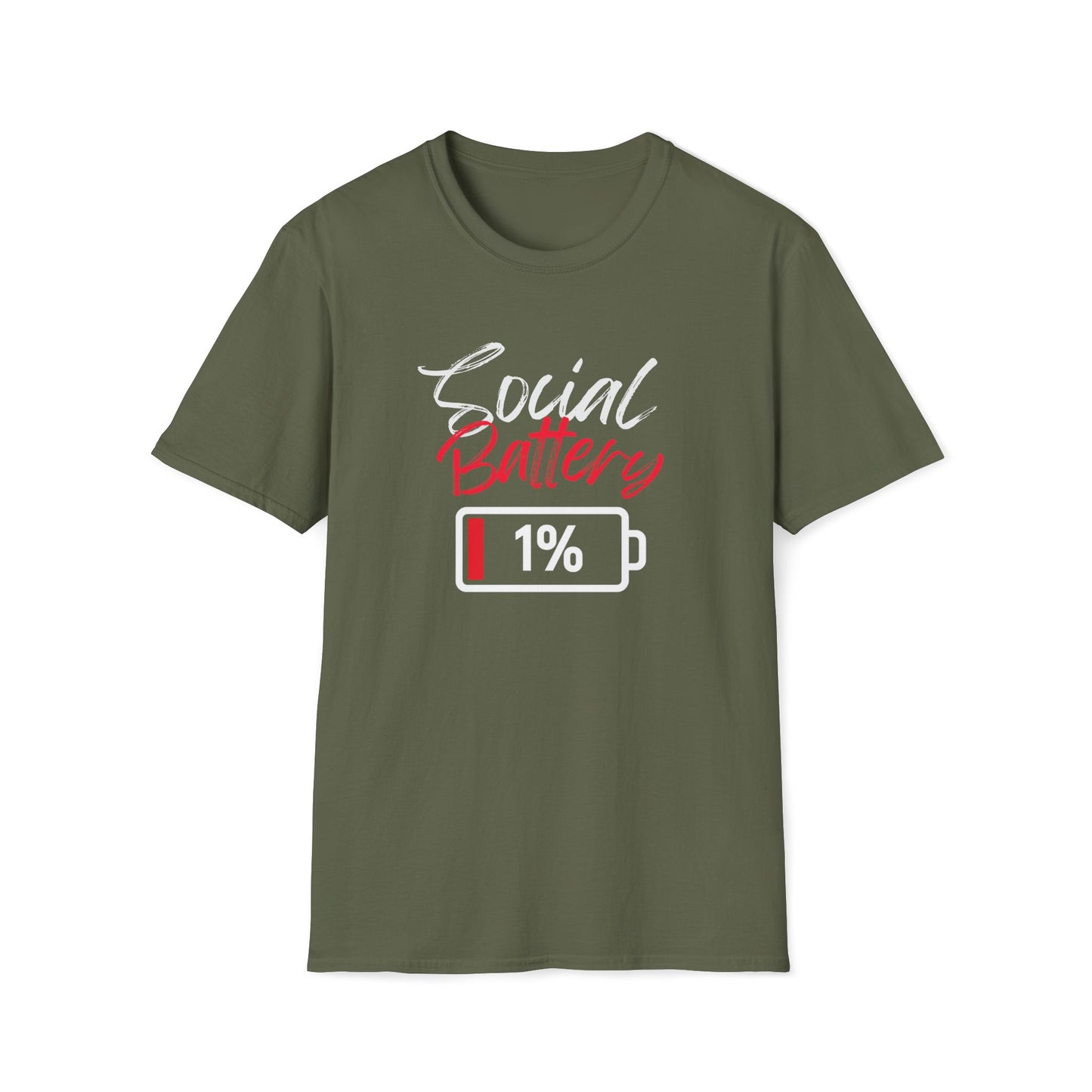 Social Battery 1% T-Shirt — Introvert Funny Graphic Tee