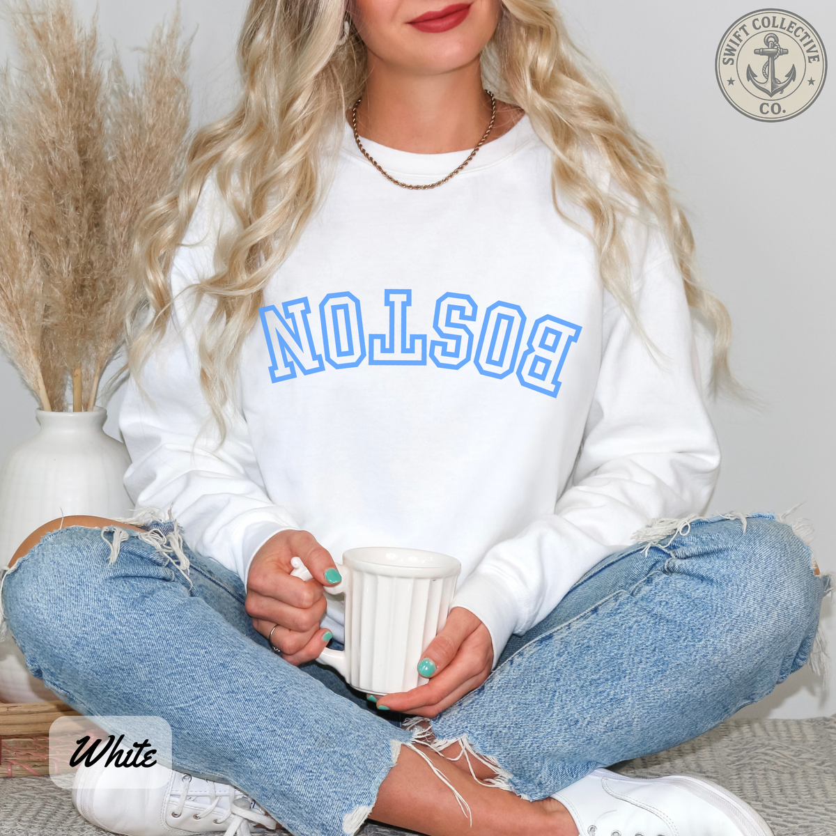 Upside Down Boston Crewneck Sweatshirt | Comfort Colors