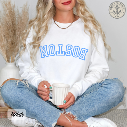 Upside Down Boston Crewneck Sweatshirt | Comfort Colors