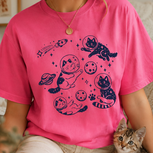 Cats In Space Shirt | Astronaut Cat Graphic Tee