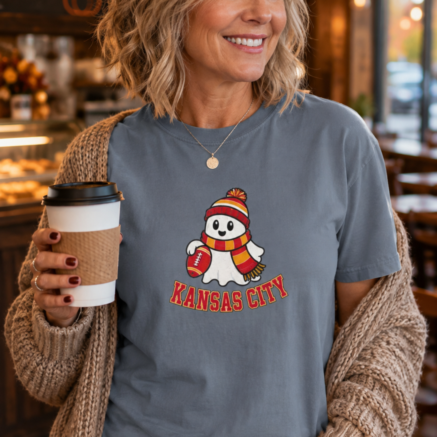 Kansas City Football Ghost Shirt | Halloween Football Tee