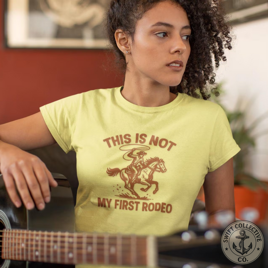 This Is Not My First Rodeo T-Shirt — Retro Cowboy Horse Riding Graphic Tee