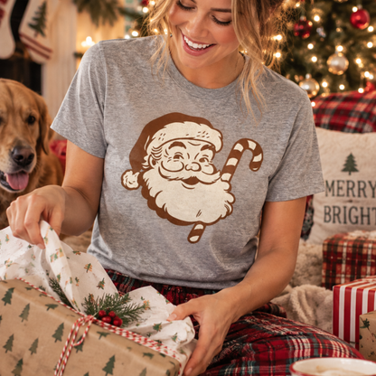 Vintage Santa T-Shirt, Retro Christmas Shirt, Classic Holiday Tee