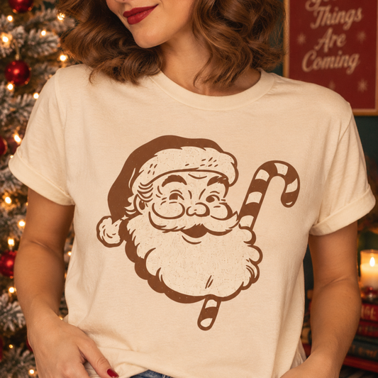 Vintage Santa T-Shirt, Retro Christmas Shirt, Classic Holiday Tee